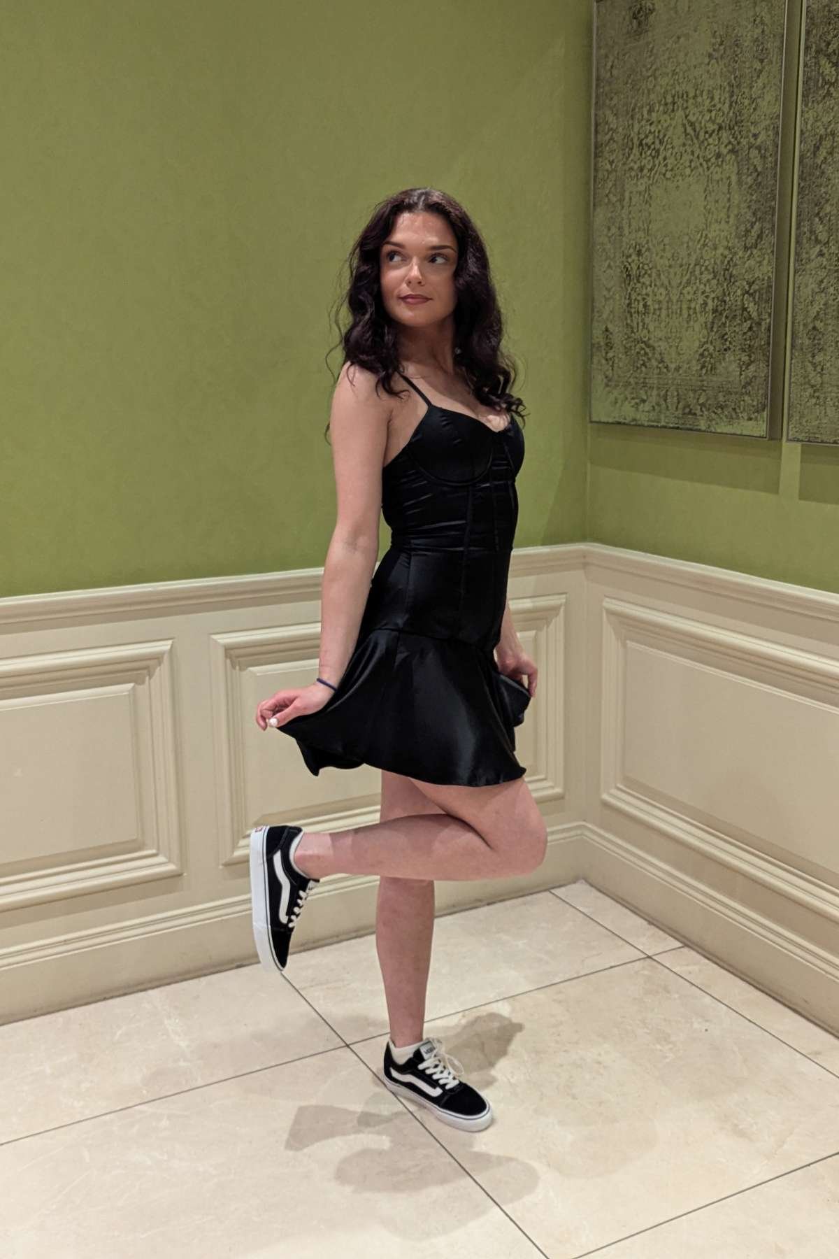 Black Satin Mini Dress