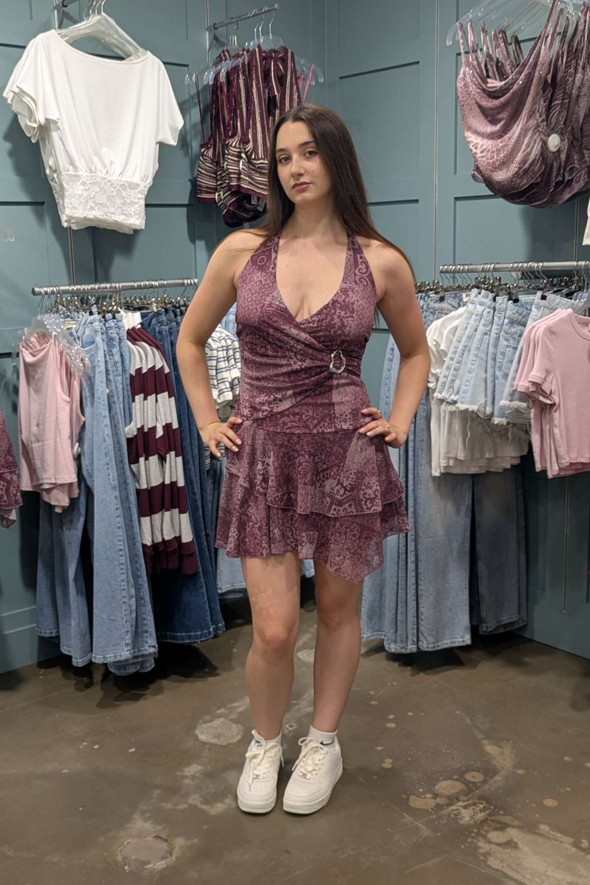 Printed Mini Dress