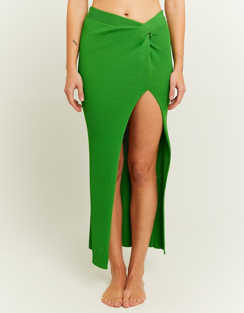 Green Knitted Long Skirt