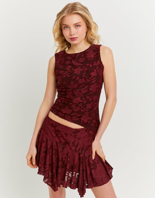 Burgundy Floral Top